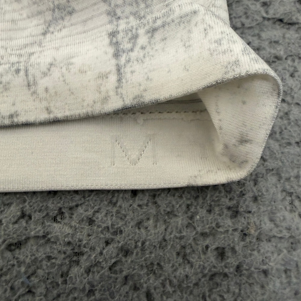 Lululemon Mens Metal Vent Tech Polo Shirt M White Grey Marble Tie Dye Athletic - Picture 5 of 10